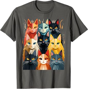 Stylized Vintage Kitten Art Lover Classic Cute Cat T-Shirt