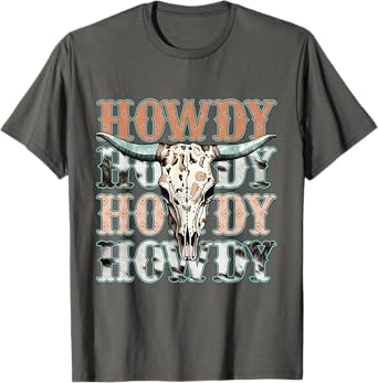 Howdy Southern Western Cow Country Rodeo Cowgirl Vintage T-Shirt