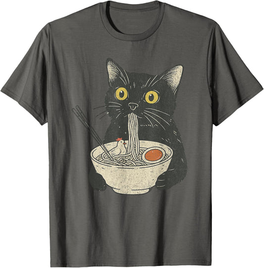 Cat eating Ramen T-Shirt