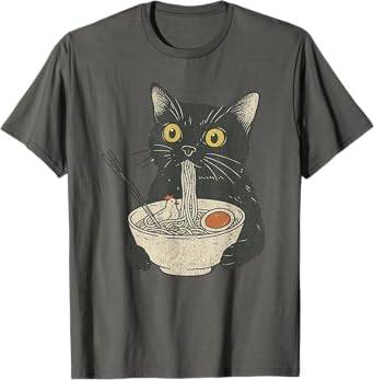 Cat eating Ramen T-Shirt