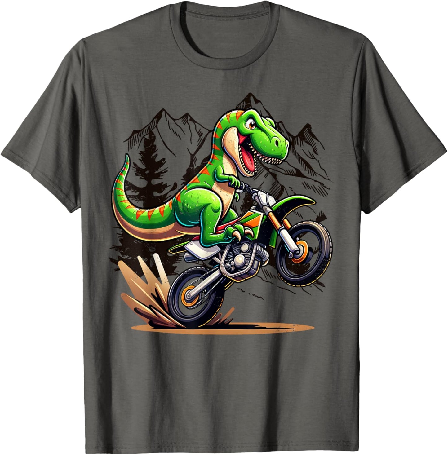 Dirt Bike T Rex Motocross Dinosaur Dino Enduro Boys Men Kids T-Shirt