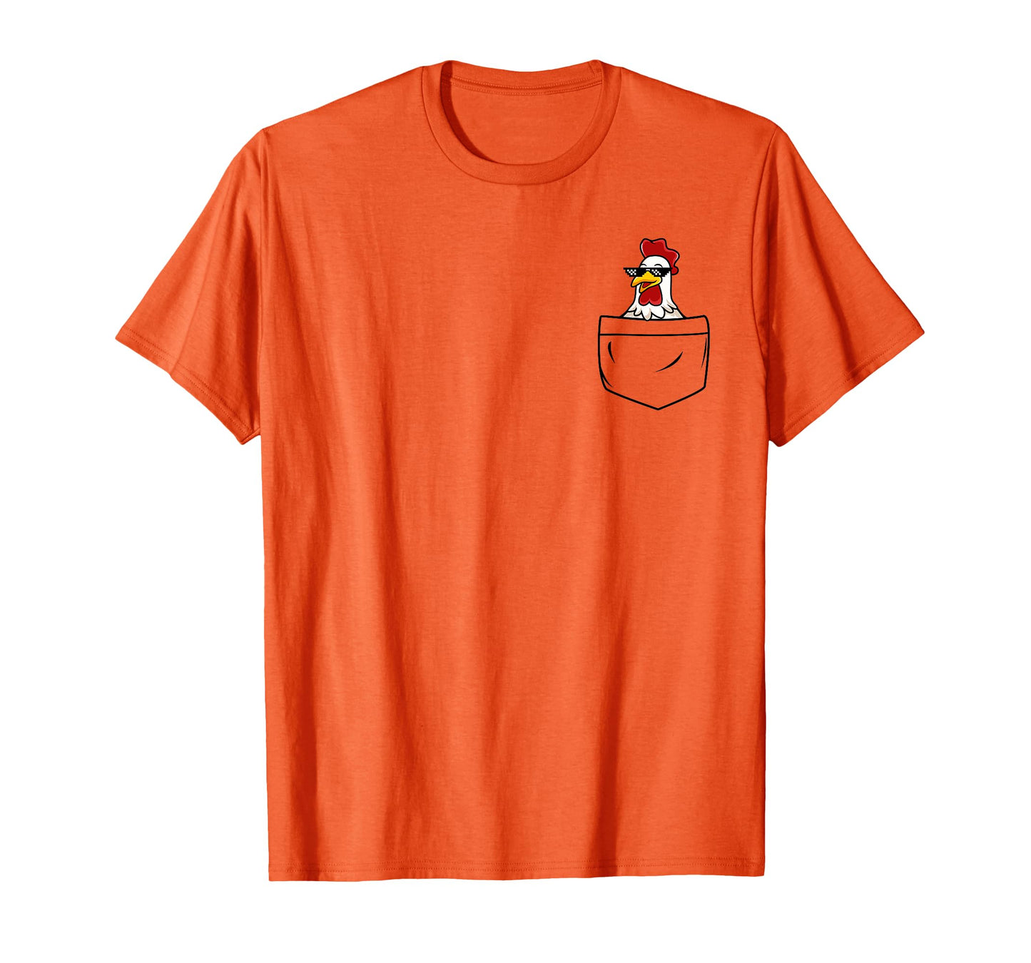 Cool Chicken Hen Rooster in Pocket with Meme Sunglasses T-Shirt