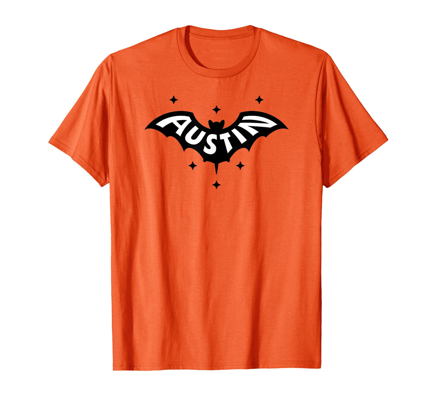 AUSTIN BAT - Austin TX Bat Logo W. Stars Two Tone Design T-Shirt