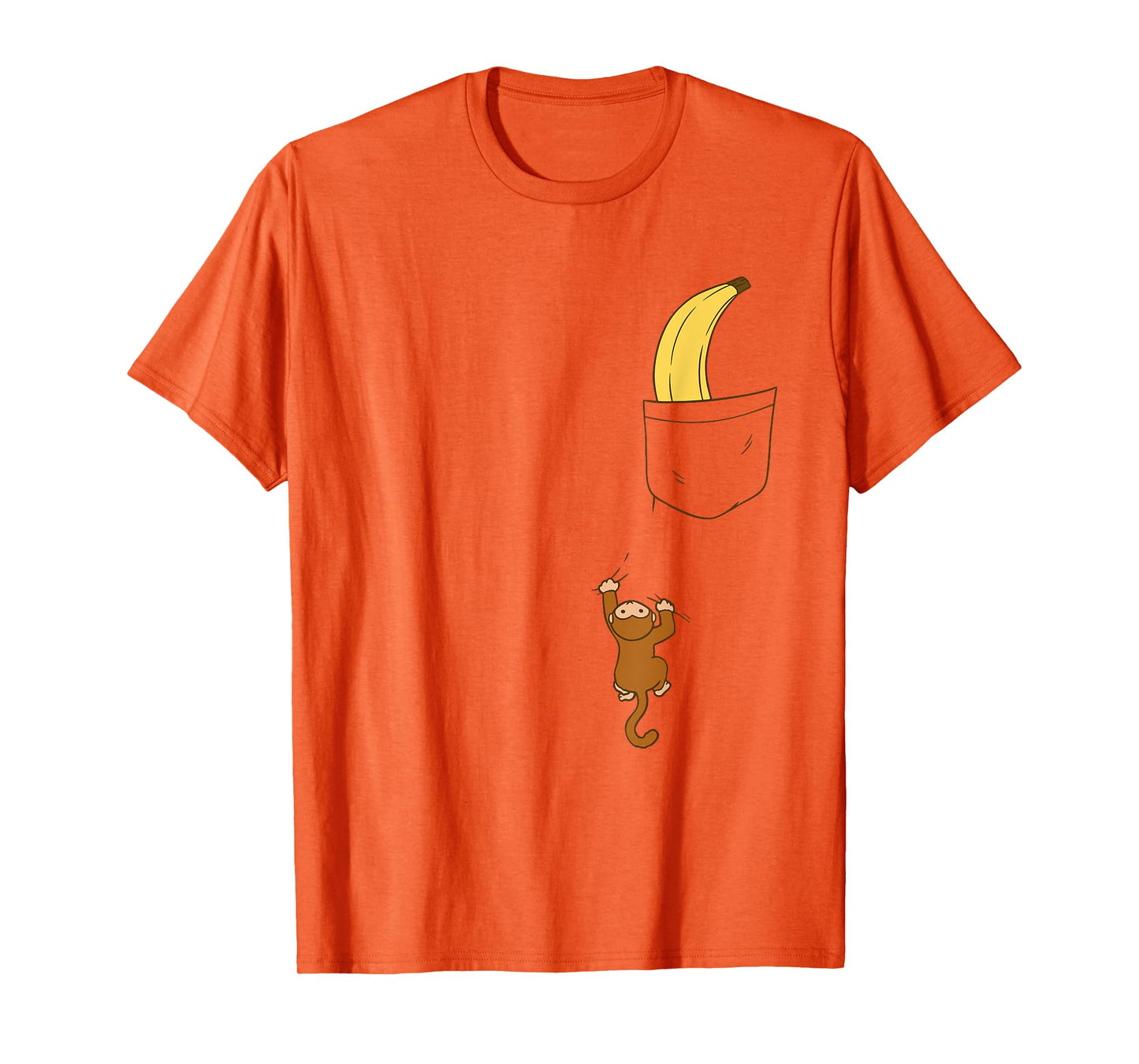 Funny Monkey Climbs A Tshirt To Get Banana Kids Cute Monkey T-Shirt