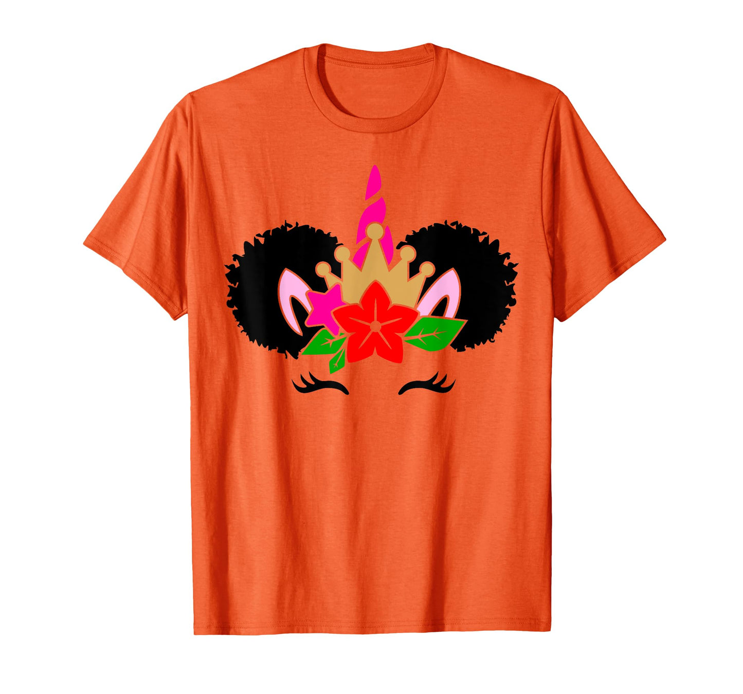 Black Girl Cute Unicorn Afro Hair Puffs Women Melanin T-Shirt