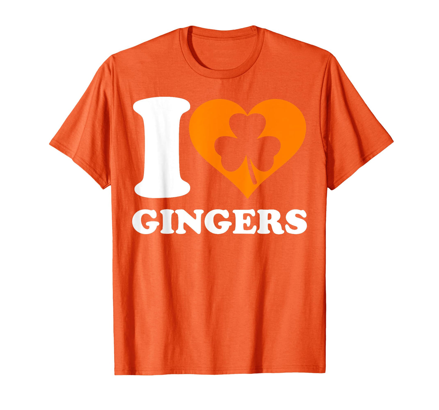 I Love Gingers Heart Shamrock Redhead Lover St Patrick's Day T-Shirt