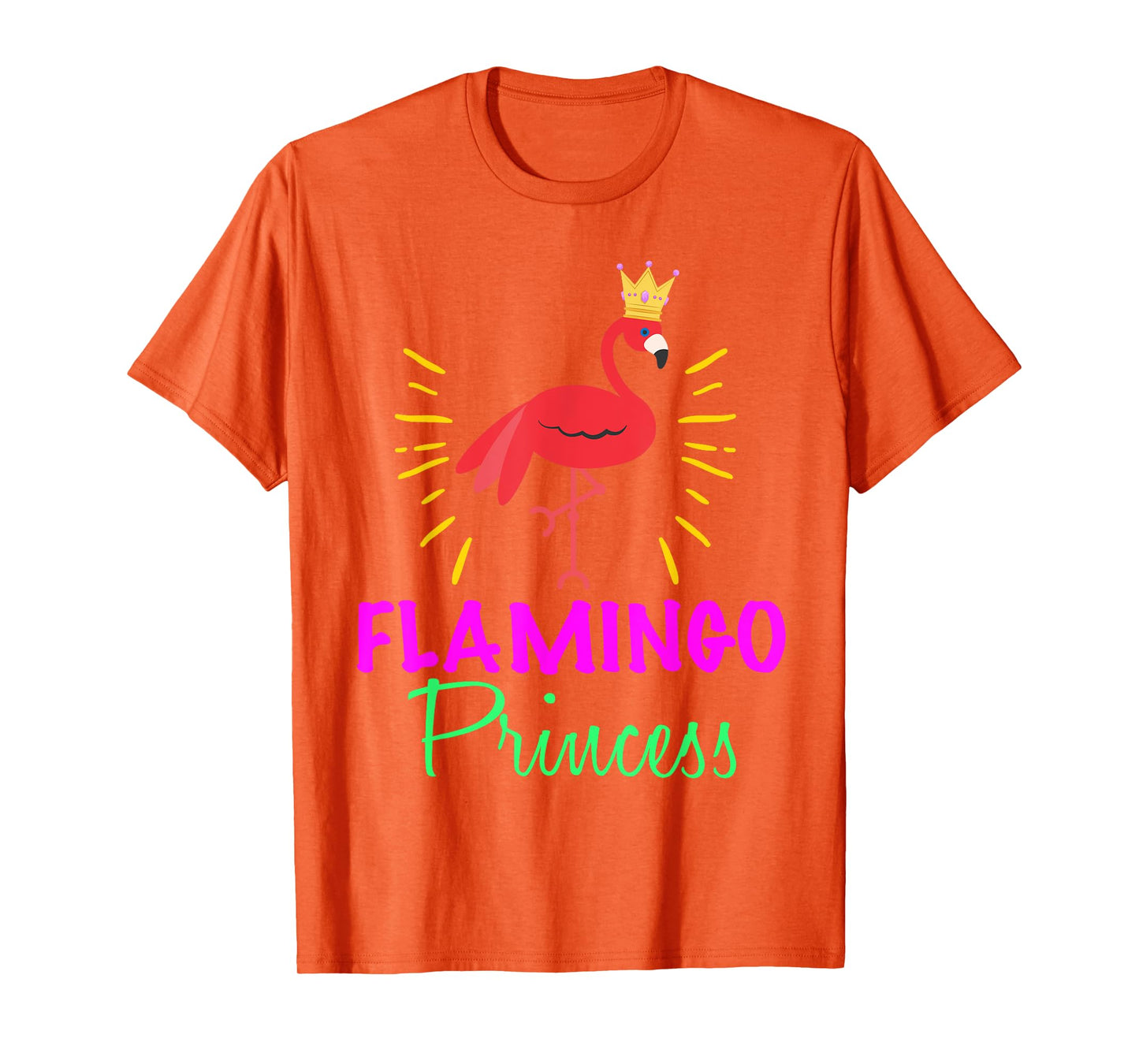 Flamingo Princess With Crown Wading Bird Lover Novelty Shirt T-Shirt