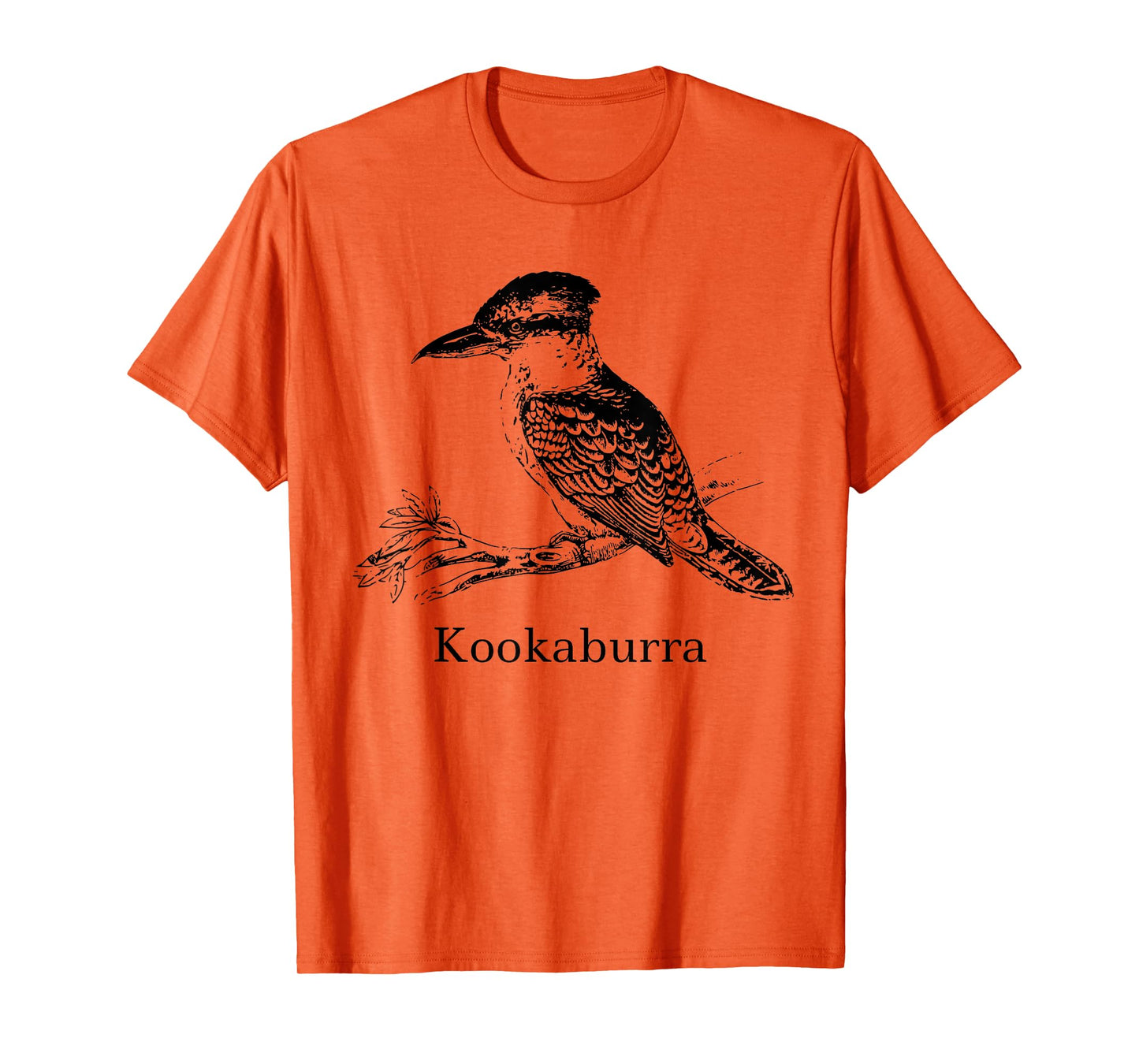 Kookaburra T-Shirt Bird Tee Shirt Ornithology Black Lines T-Shirt