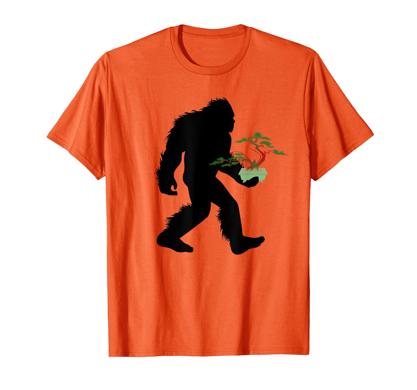 Bigfoot Carrying Bonsai Plant Sasquatch Tree Landscaper T-Shirt