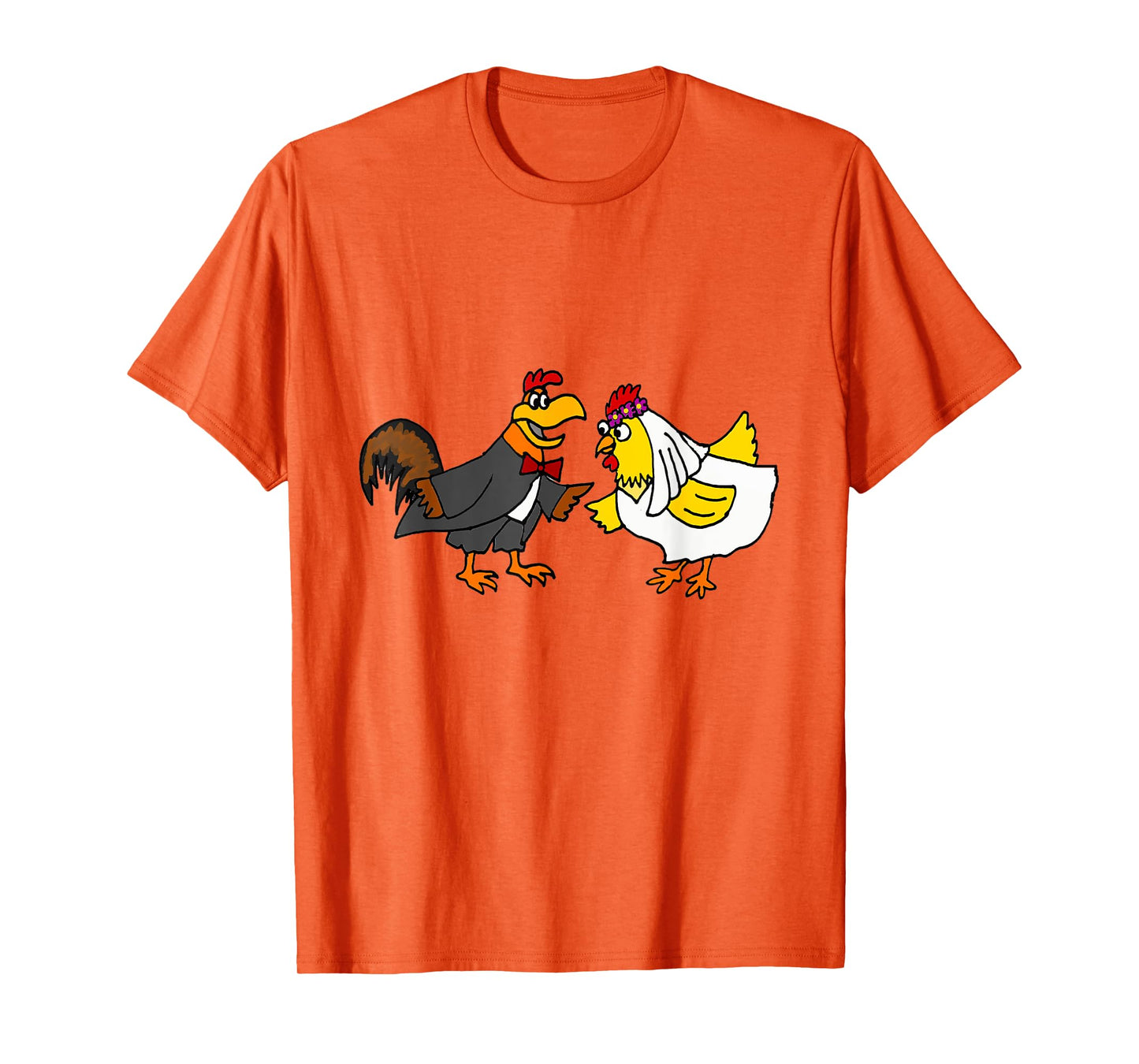 Smilenowtees Funny Rooster and Hen Chicken Wedding T-shirt T-Shirt