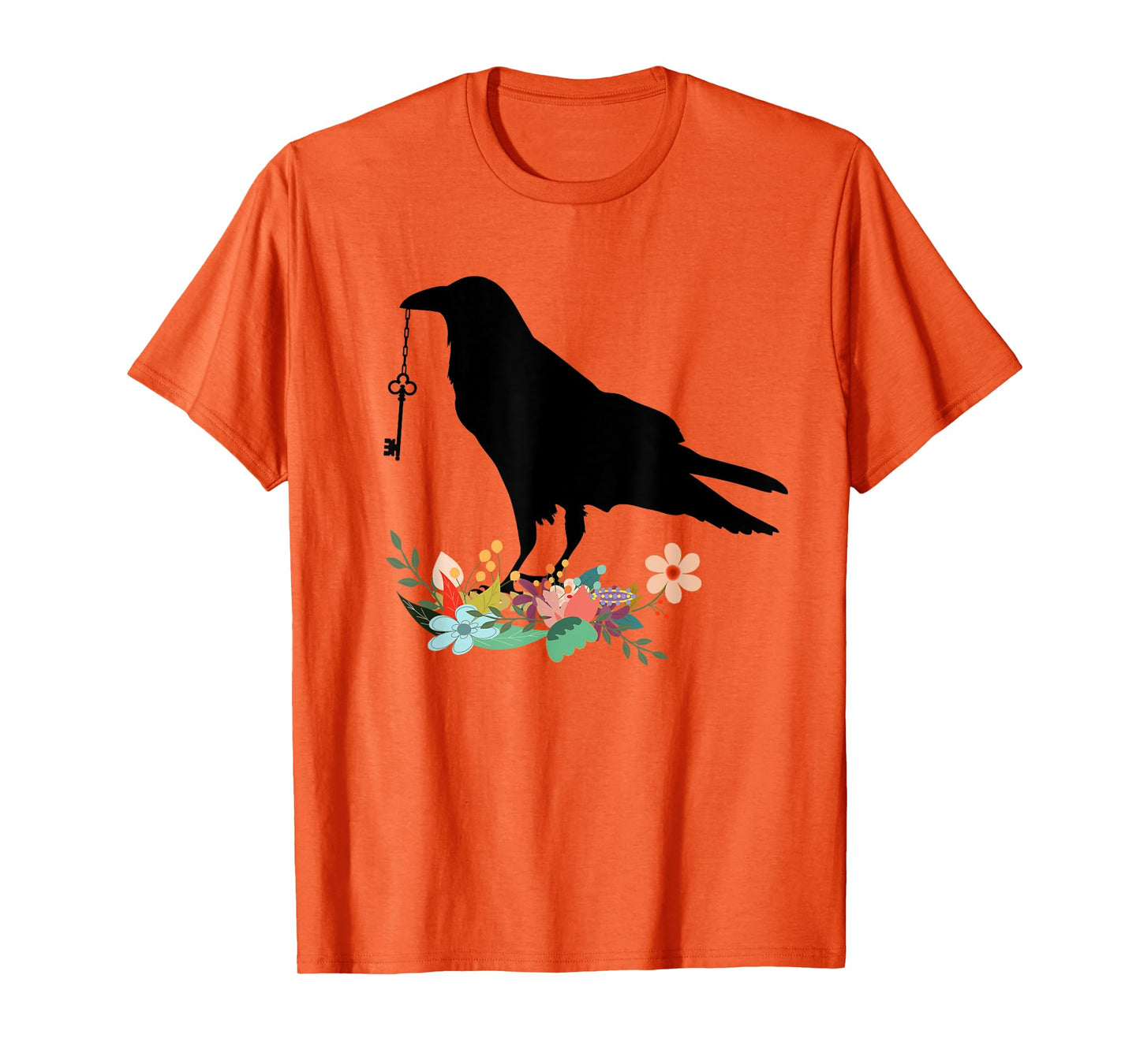 Blackbird With Key T-Shirt Crow Tee Shirt T-Shirt