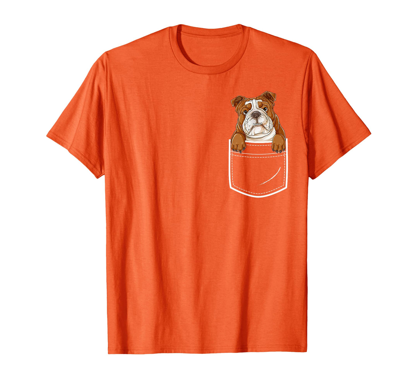 English Bulldog in Your Front Pocket T Shirt Dog Animals Tee T-Shirt for Men Women Kids