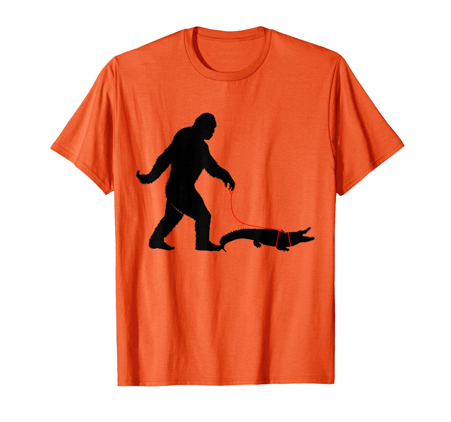 Bigfoot Walking A Crocodile Funny Alligator Animal Lovers T-Shirt