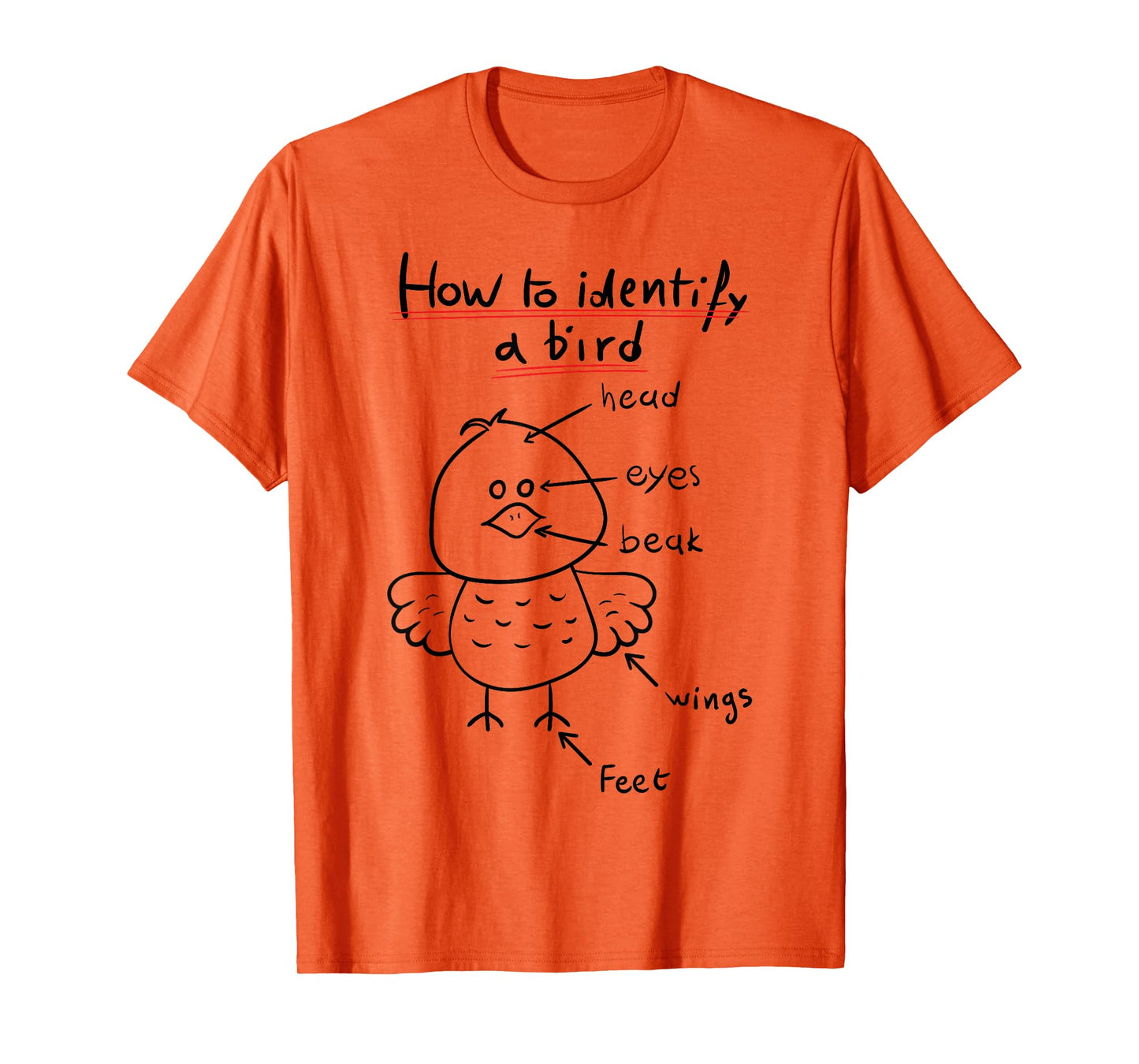 How To Identify A Bird, Funny Physiology Study Diagram T-Shirt