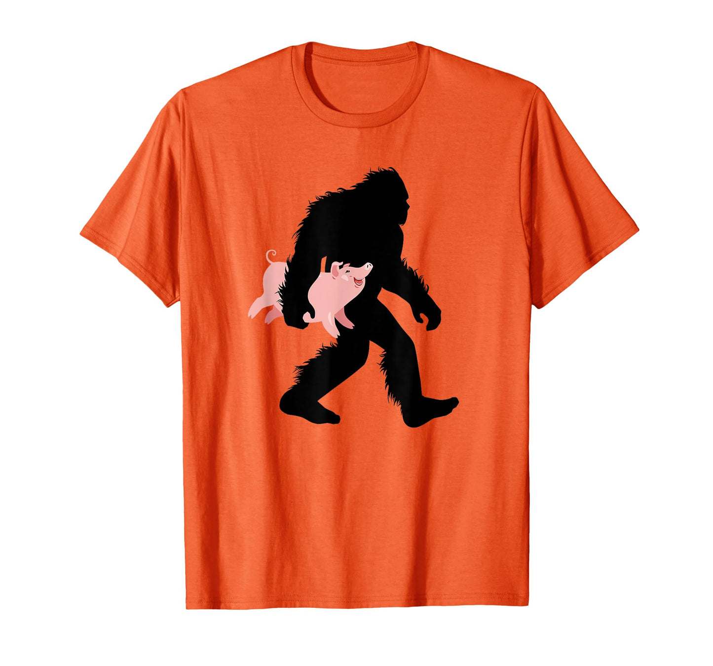 Bigfoot Carrying Pig Cute Swine Sasquatch With Hog T-Shirt
