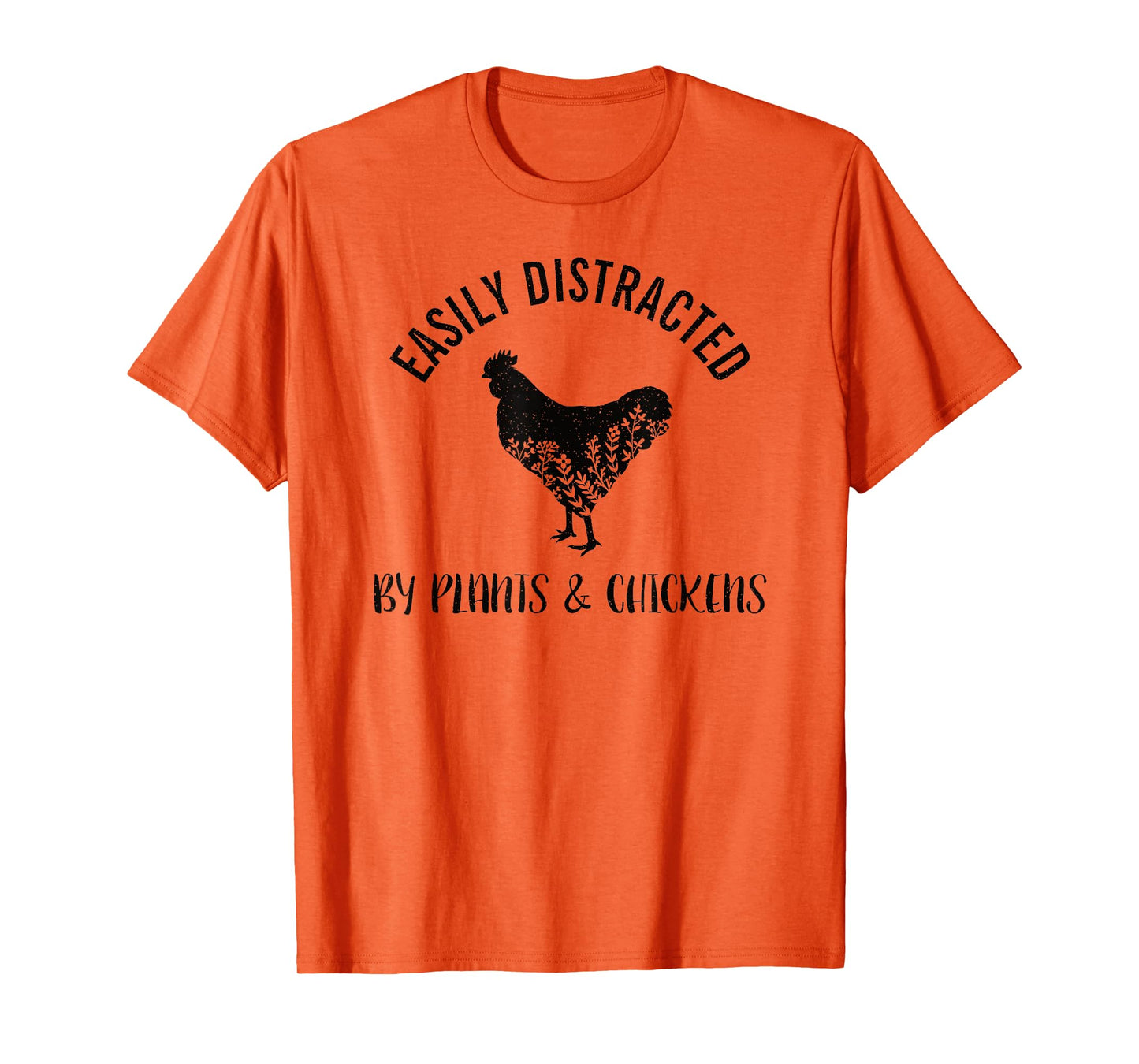 Easily Distracted By Plants and Chickens Botanical Flower T-Shirt
