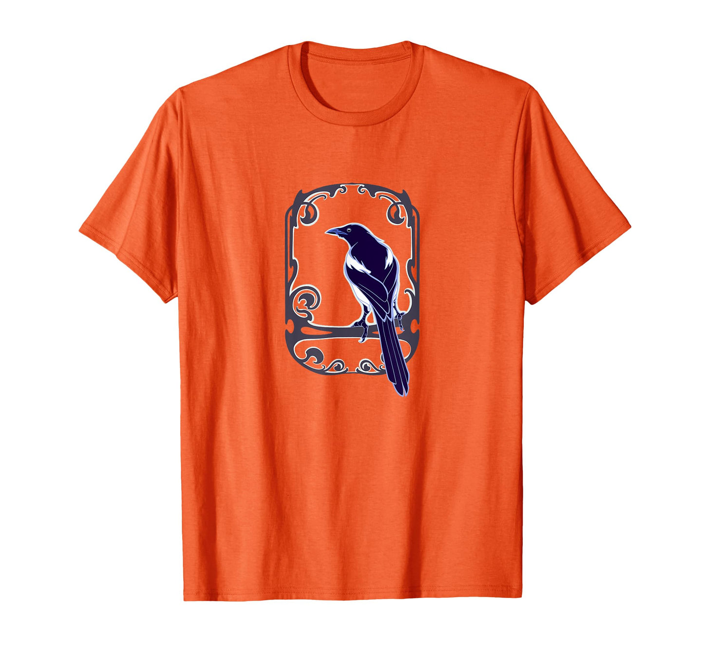 Gothic and Nouveau style Magpie bird, for ornithology lovers T-Shirt