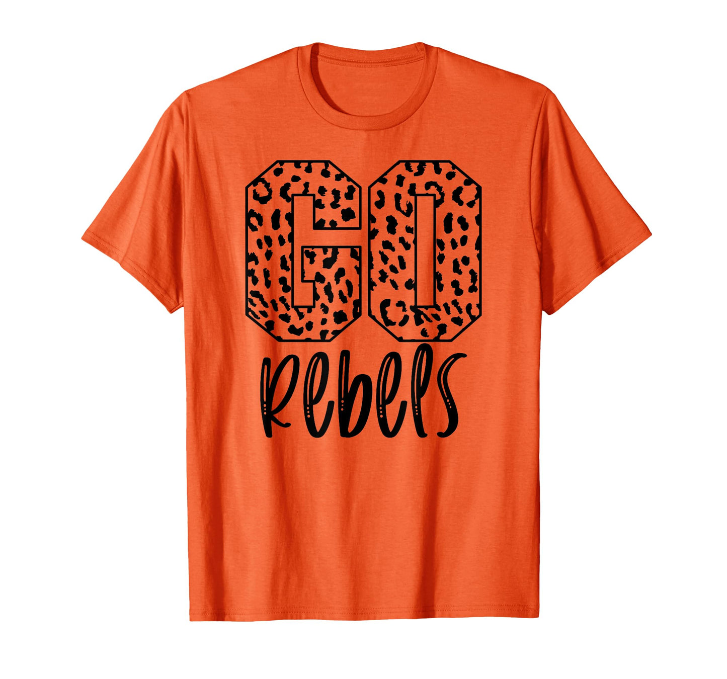 Rebels Team Mascot School Spirit Game Night Leopard Print T-Shirt
