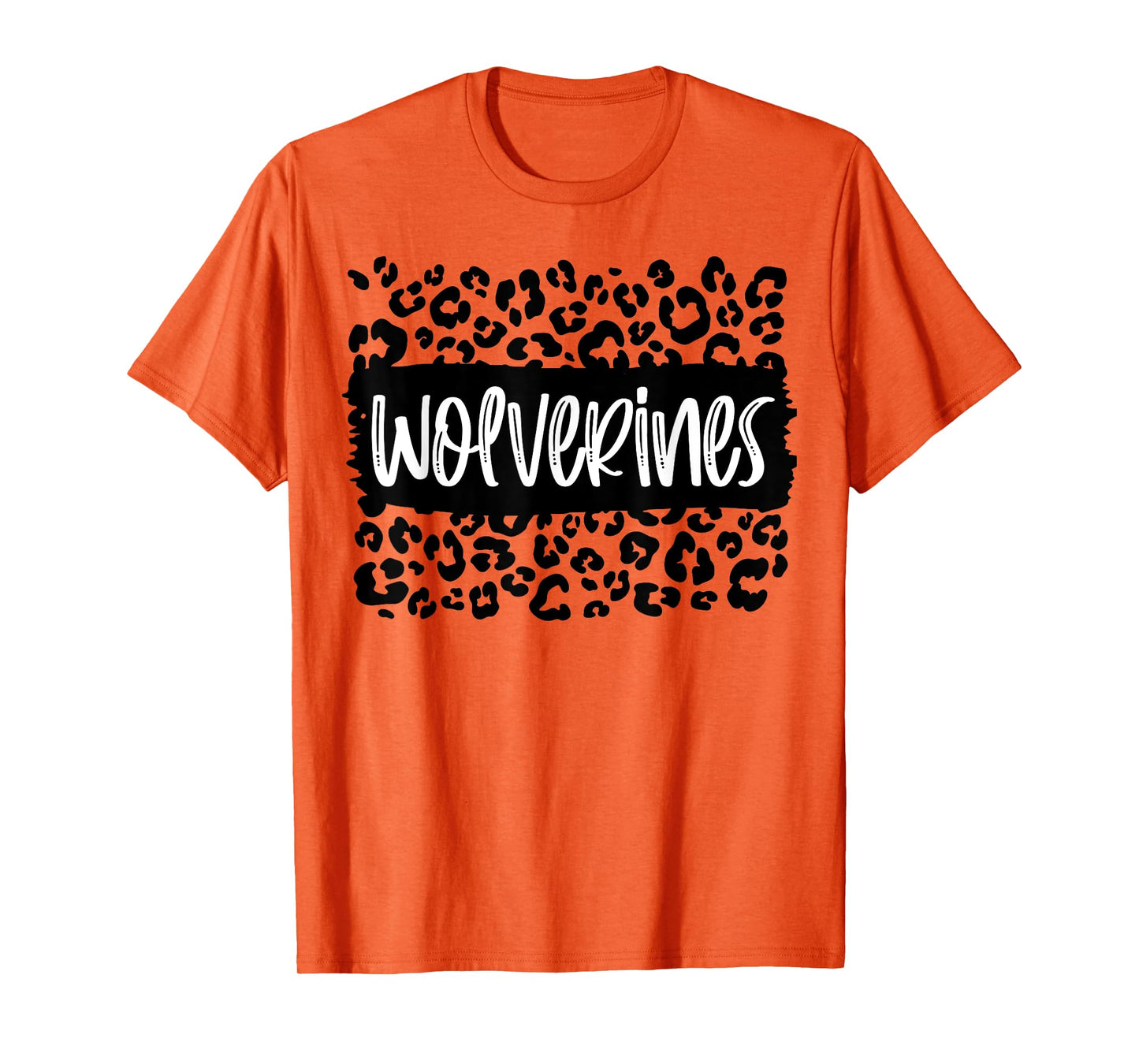 Wolverines Team Mascot School Spirit Game Night Leopard T-Shirt
