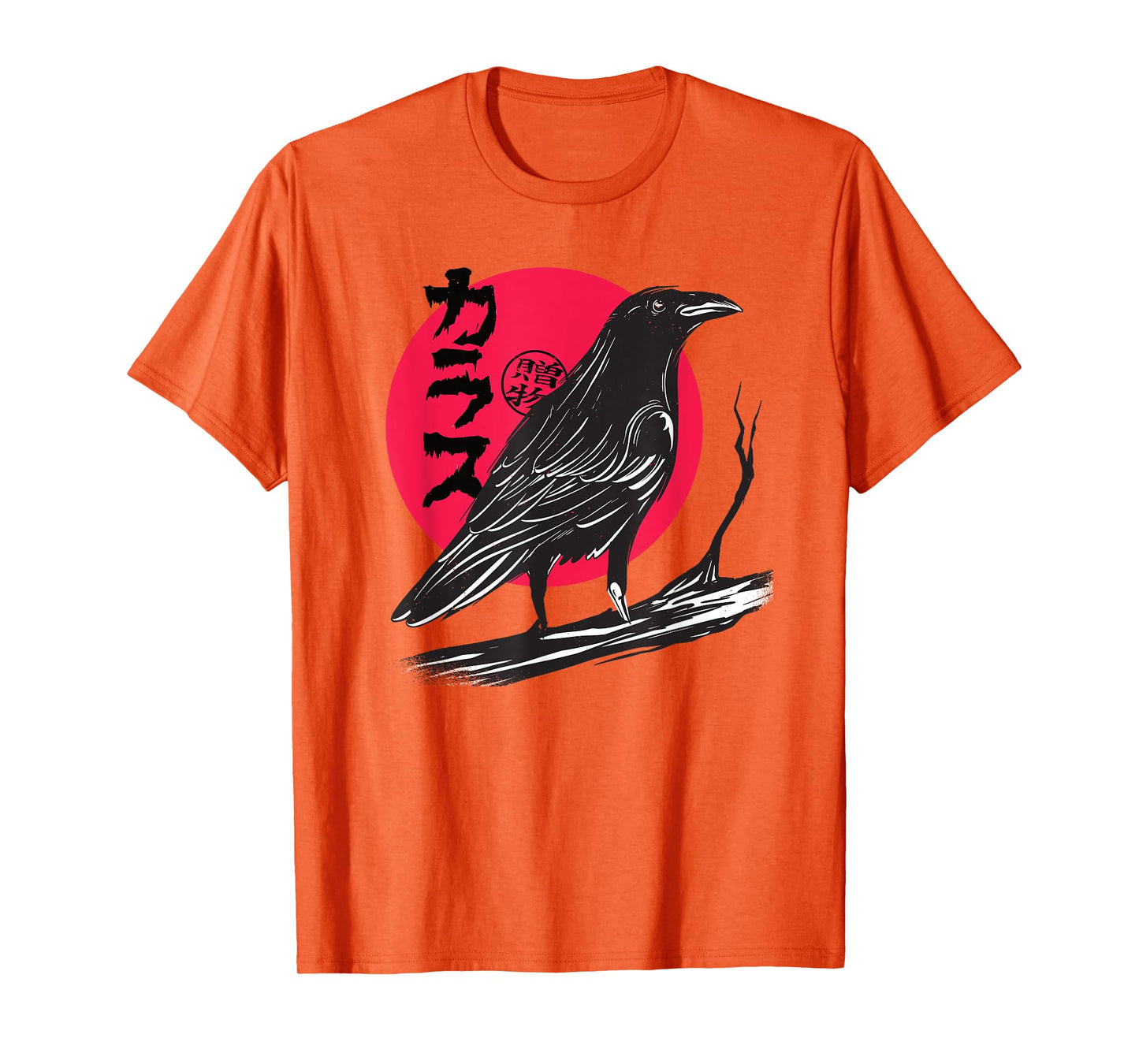 Red Moon Raven Crow Bird Japanese T-Shirt