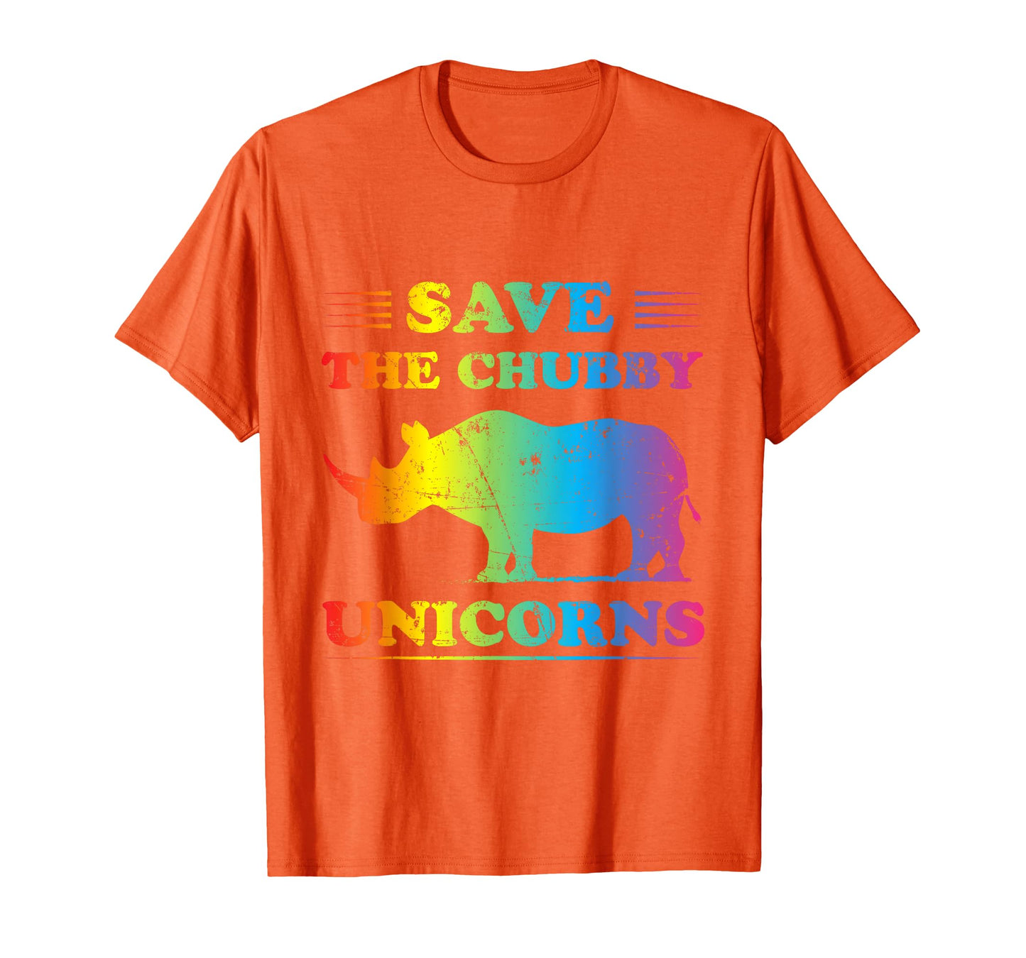 Save The Chubby Unicorns Colorful Rainbow T Shirt T-Shirt