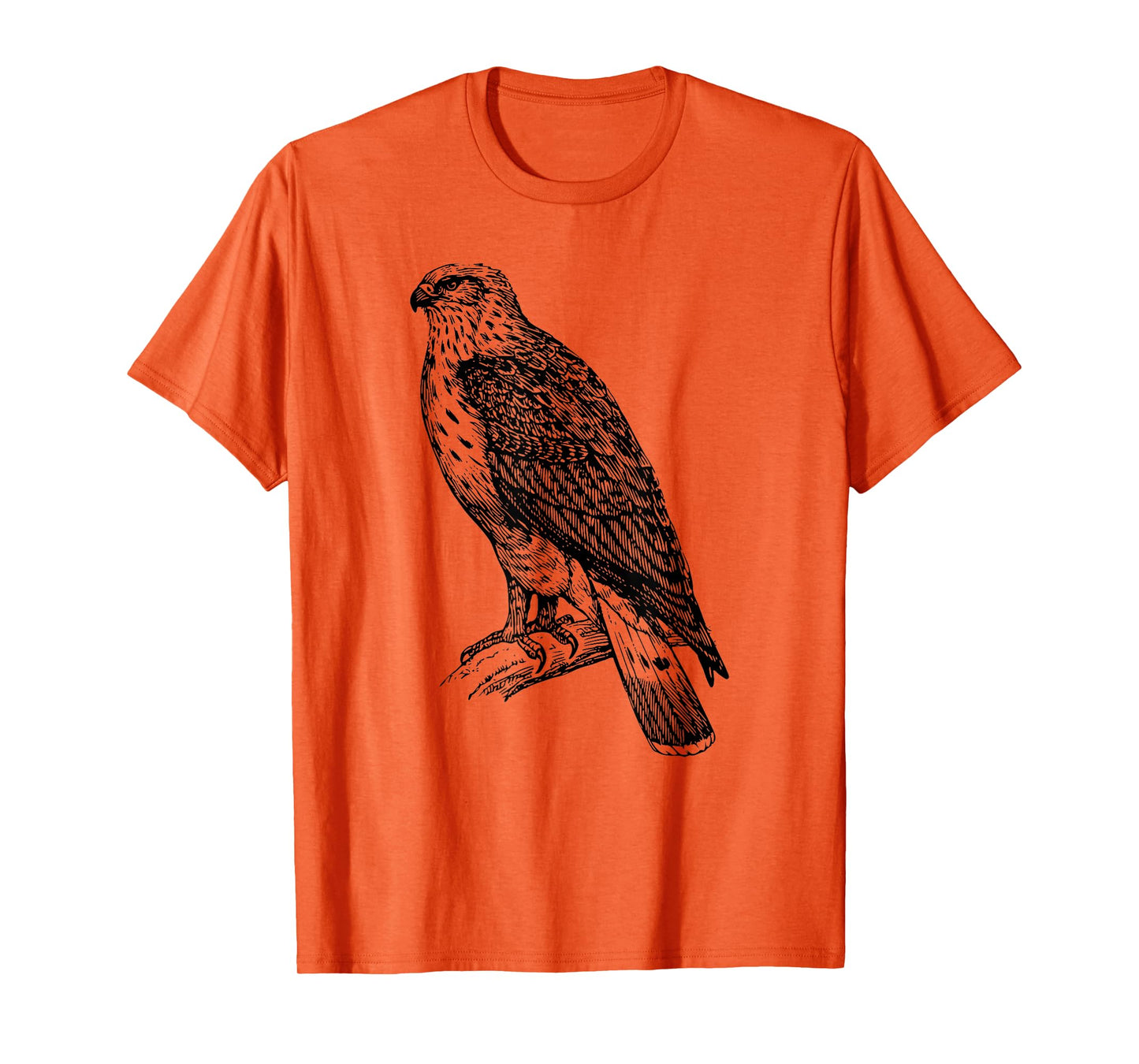 Hawk T-Shirt Ornithology Tee Shirt Black Line Drawing T-Shirt