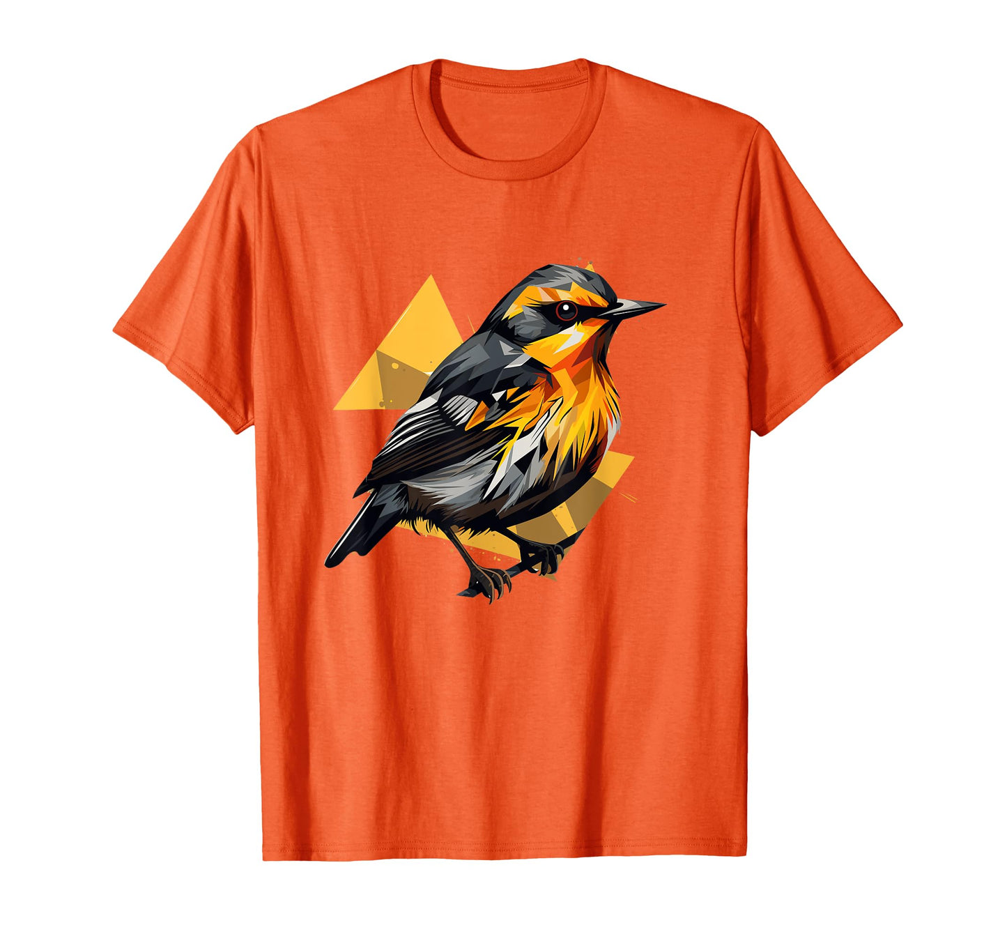 Blackburnian Warbler Geometric Patten Art,Cute Bird Lover T-Shirt