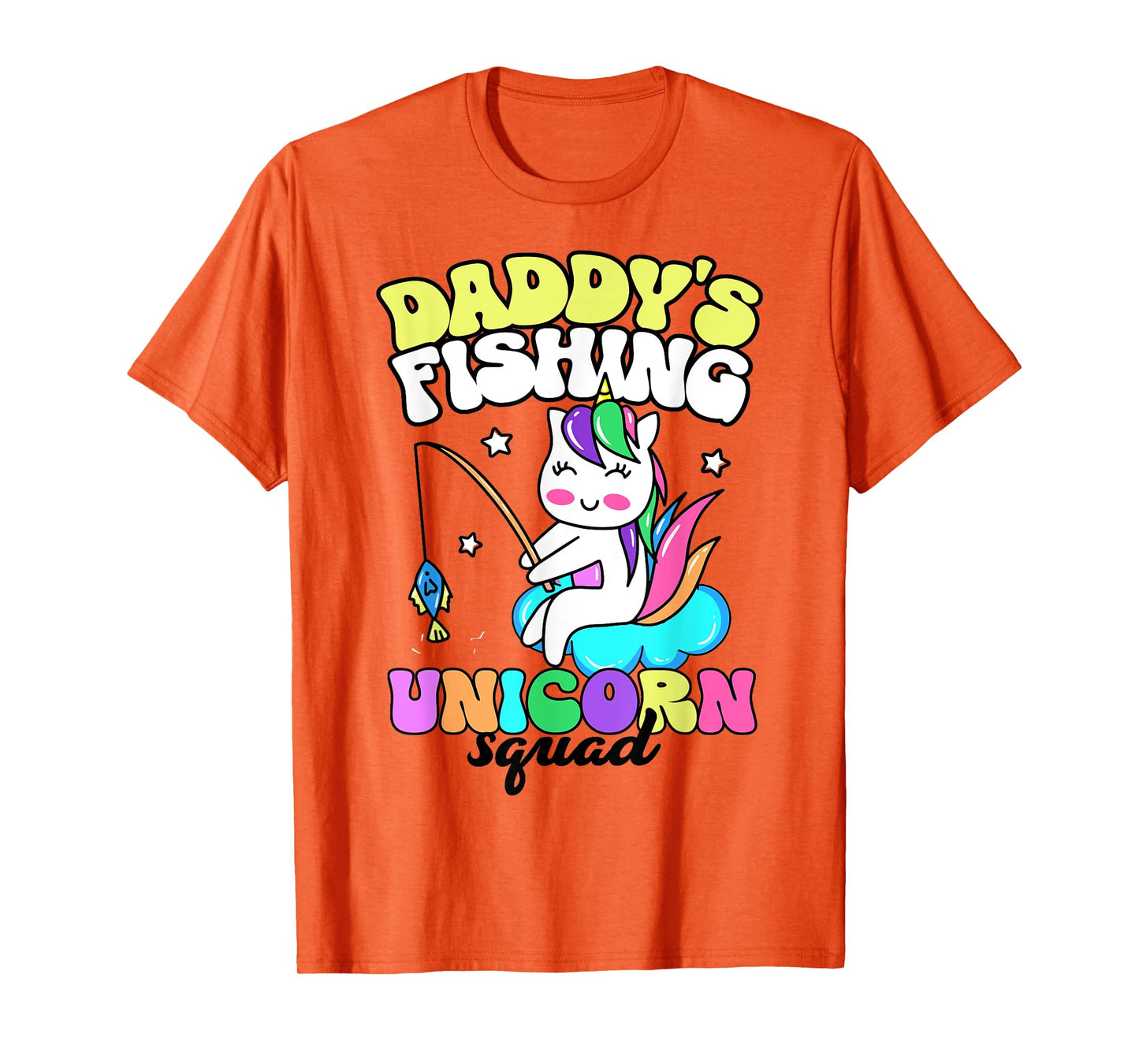 Cute Fishing Shirt For Girls Daddy's Fishing Unicorn Squad T-Shirt