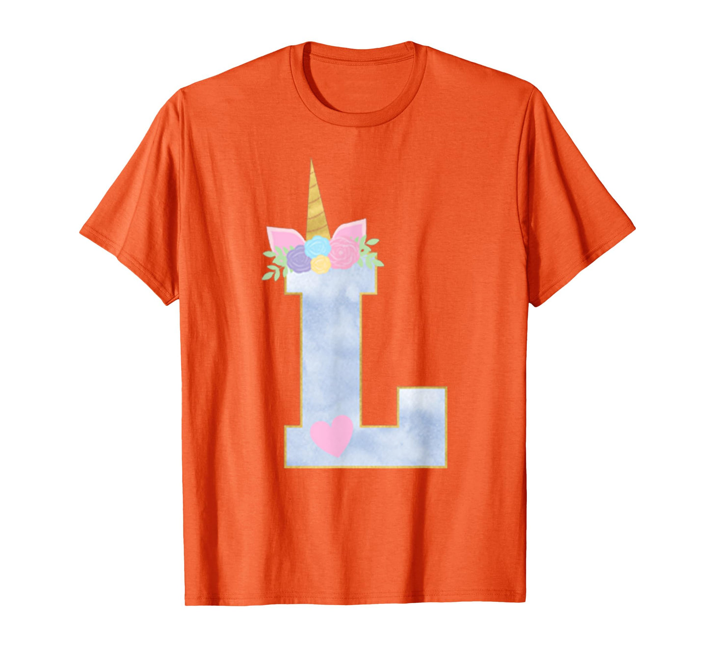 Initial L Unicorn Alphabet Letter for Girls T-Shirt