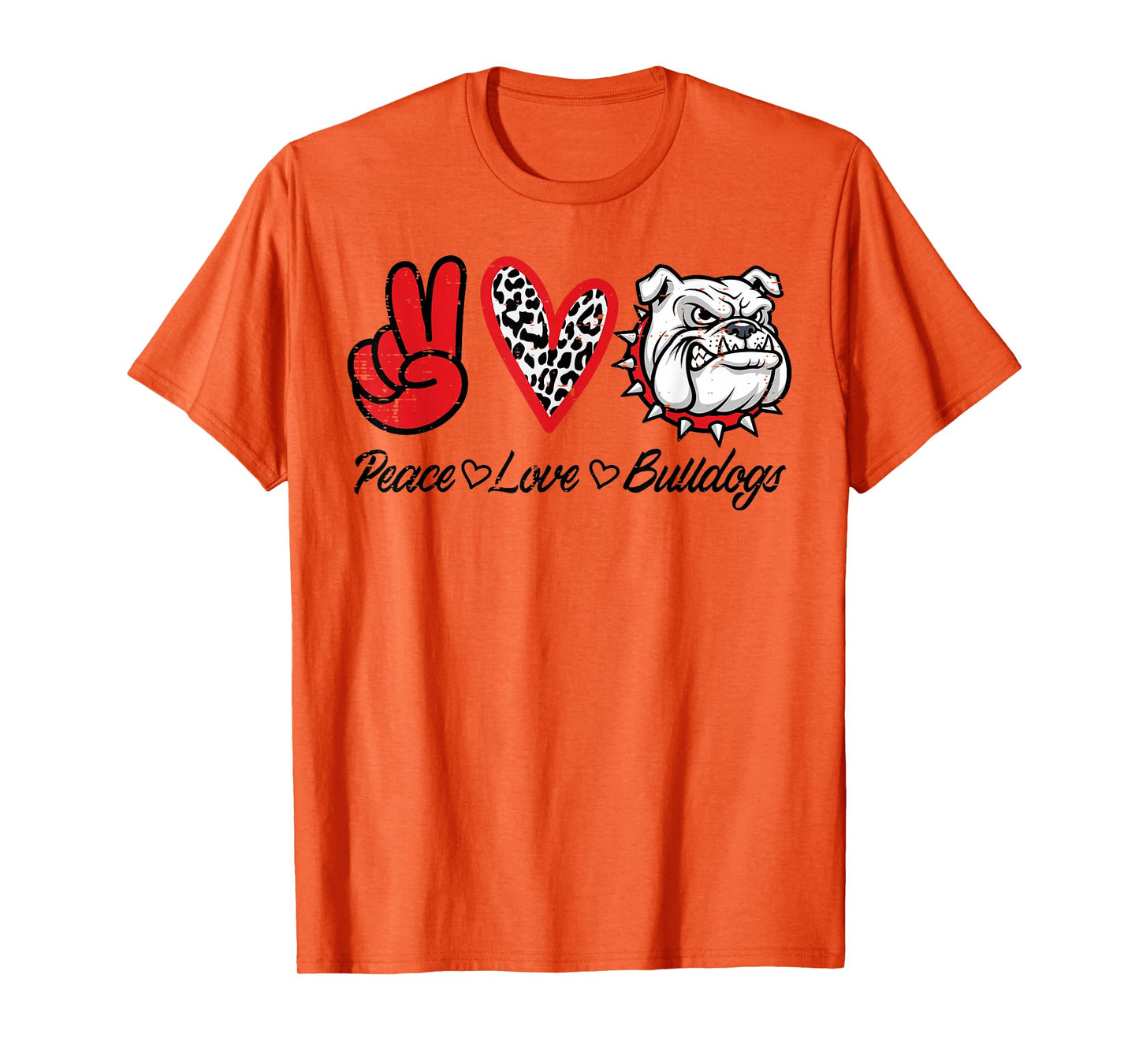 Peace Love Bulldog Men Kids Boys Girls Youth Women Teen T-Shirt