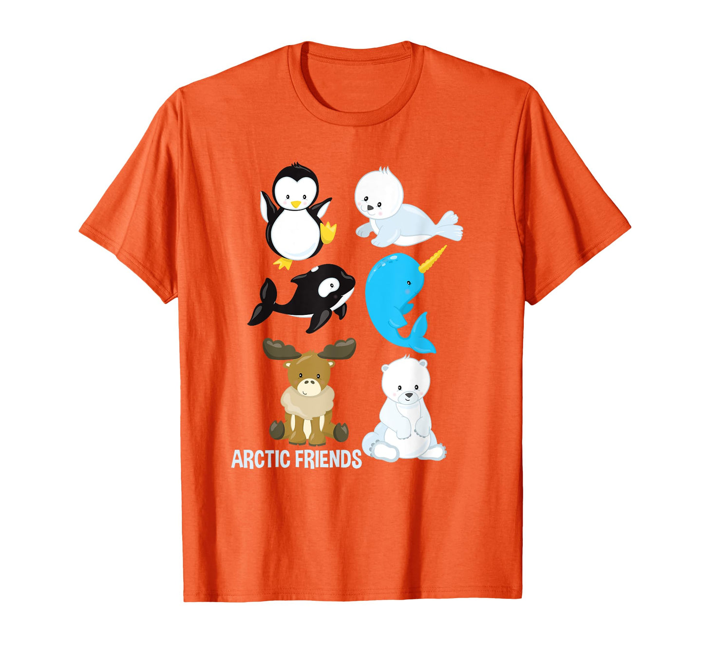 Arctic Animals Penguin Seal Whale Polar Bear Narwhal T-Shirt T-Shirt