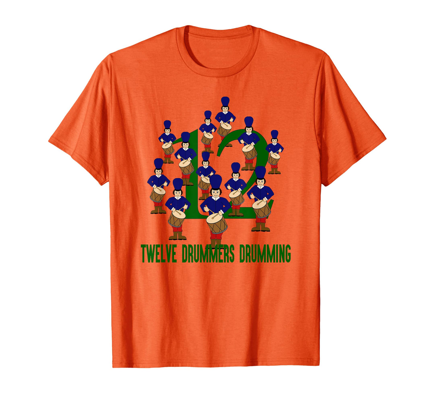 Twelve Drummers Drumming T-Shirt Song 12 Days Christmas Tee T-Shirt