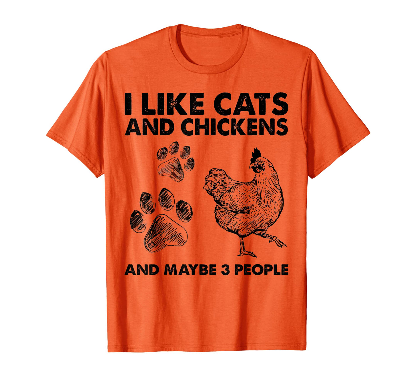 I Like Cats And Chickens And Maybe 3 People Funny Gift Idea T-Shirt