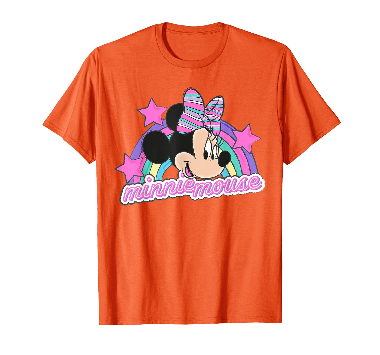 Minnie Mouse - Face With Rainbow And Stars T-Shirt