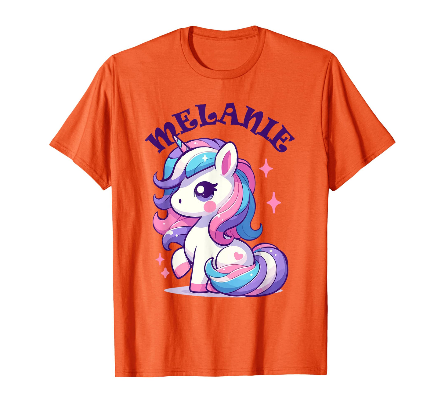 Melanie Cute Unicorn Design for Girls Name Melanie T-Shirt