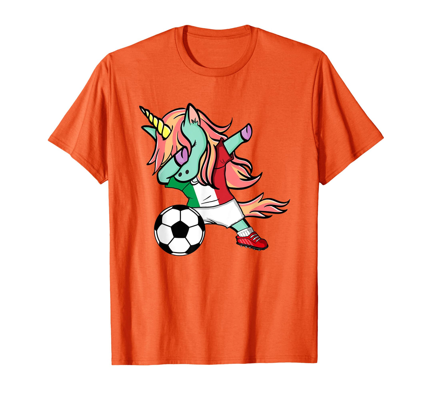 Dabbing Unicorn Italy Soccer Jersey Italian Football Lovers T-Shirt