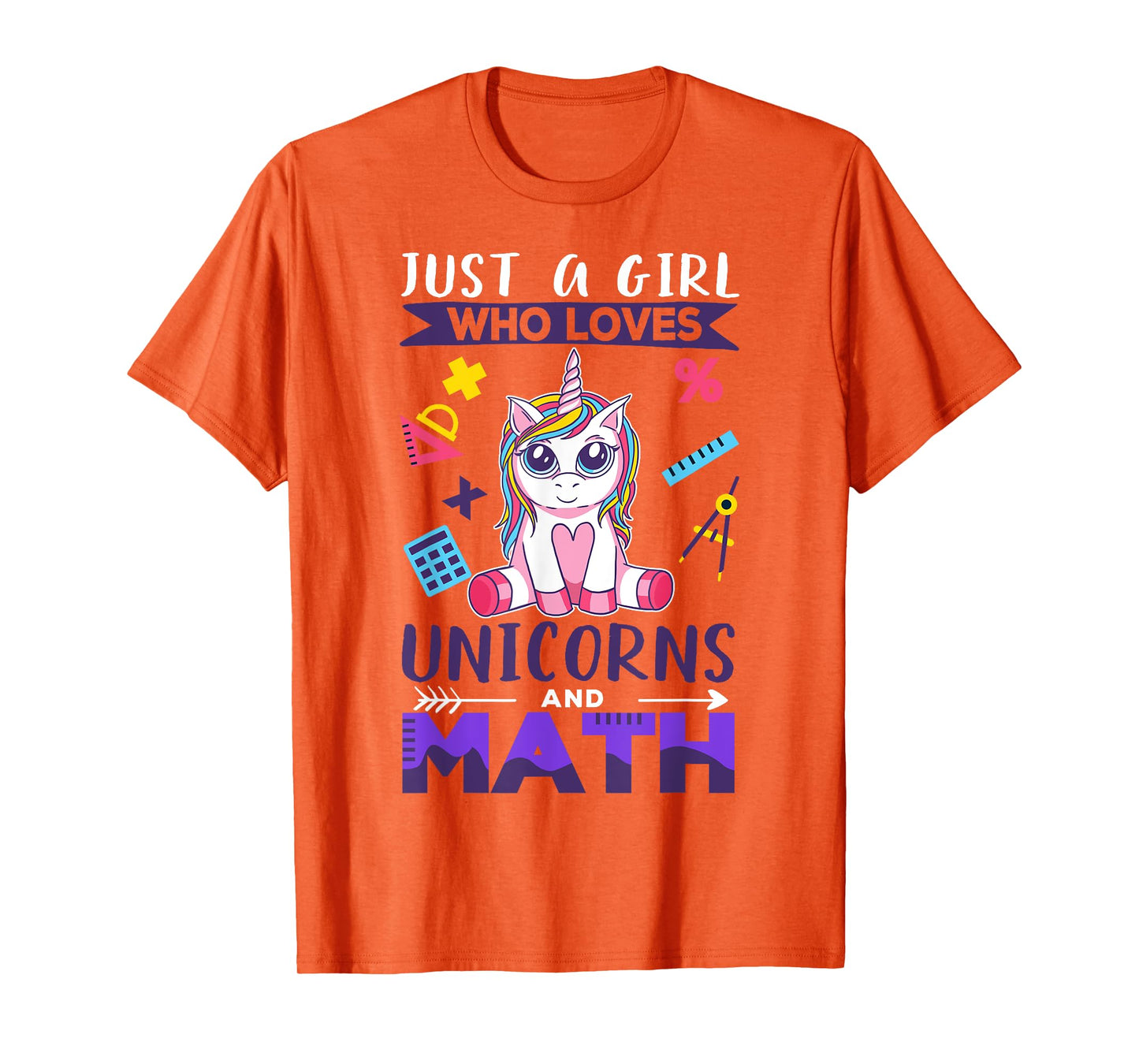 Just A Girl Who Loves Unicorns And Math T-Shirt
