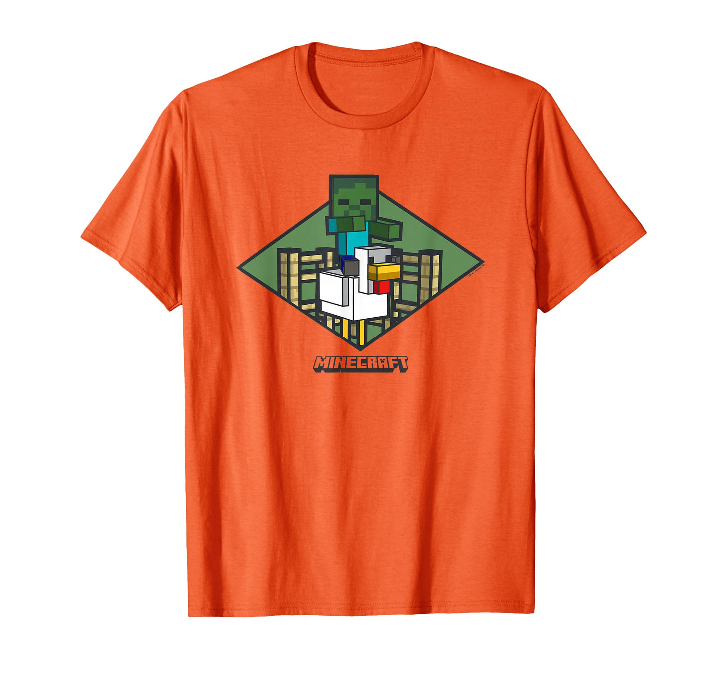 Minecraft Chicken Jockey Vintage Badge Logo T-Shirt