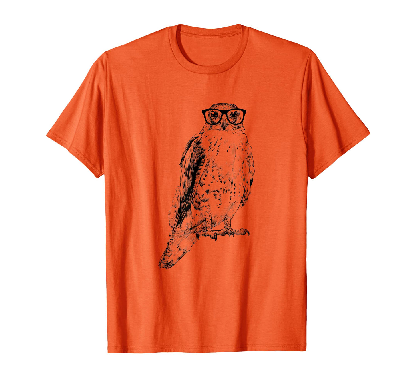 Hipster Hawk in Nerd Glasses Bird Animal T-Shirt