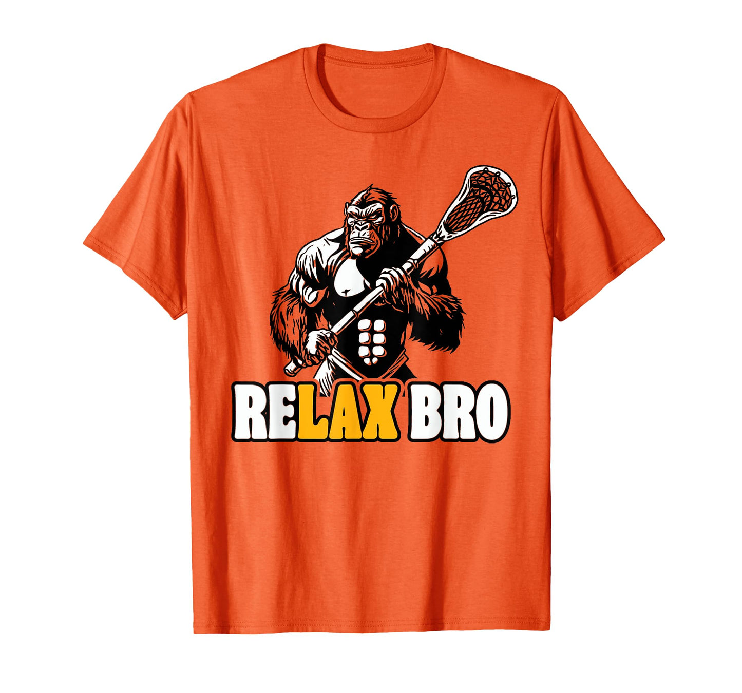 ReLax Bro Funny Gorilla Lacrosse Player Animal Lax T-Shirt