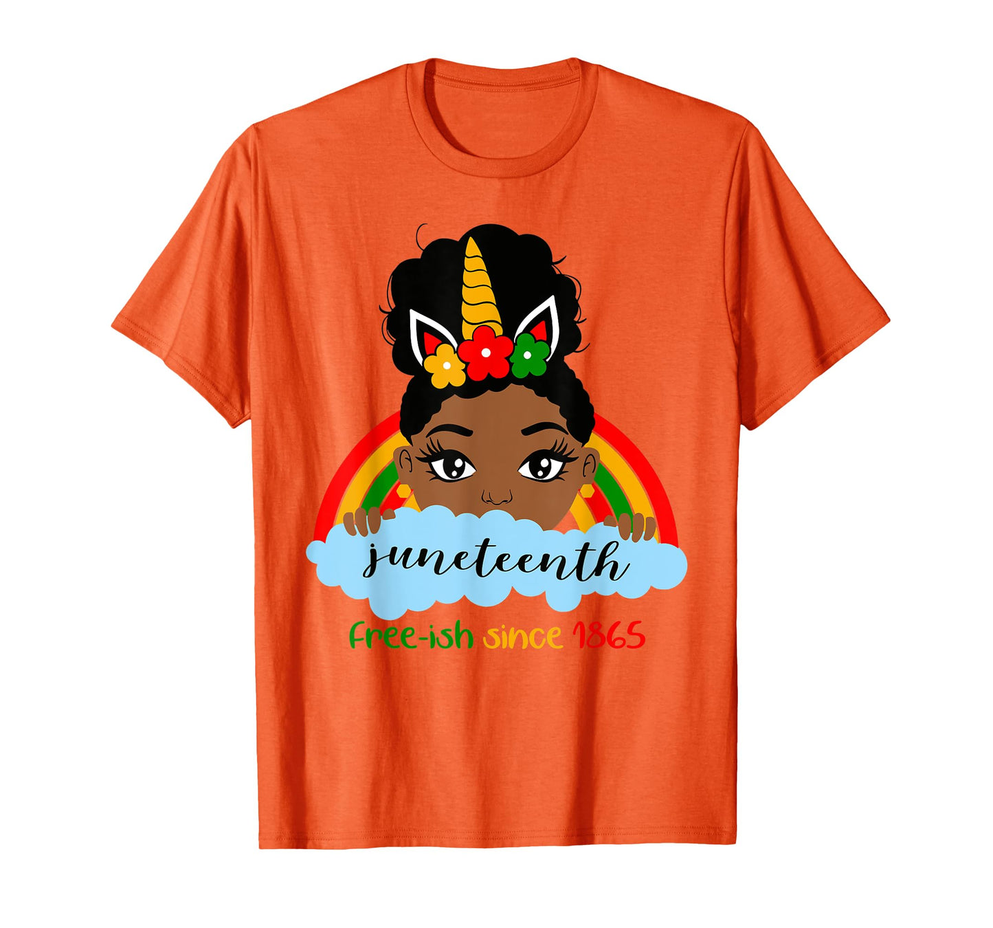 Juneteenth Unicorn Girl Little Princess Freeish since 1865 T-Shirt