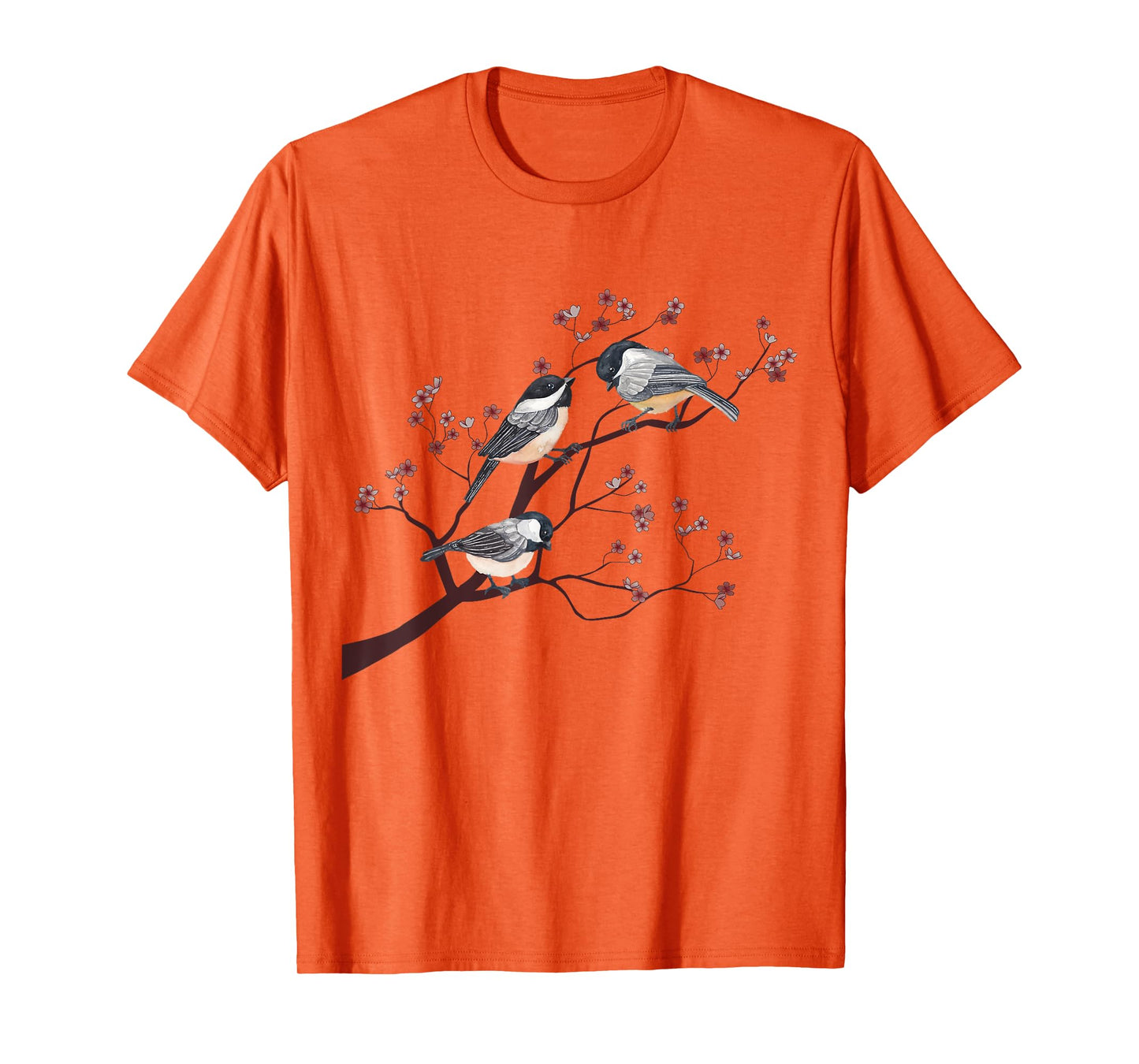 Bird Watching Nature Animal Vintage Blossom Chickadee T-Shirt