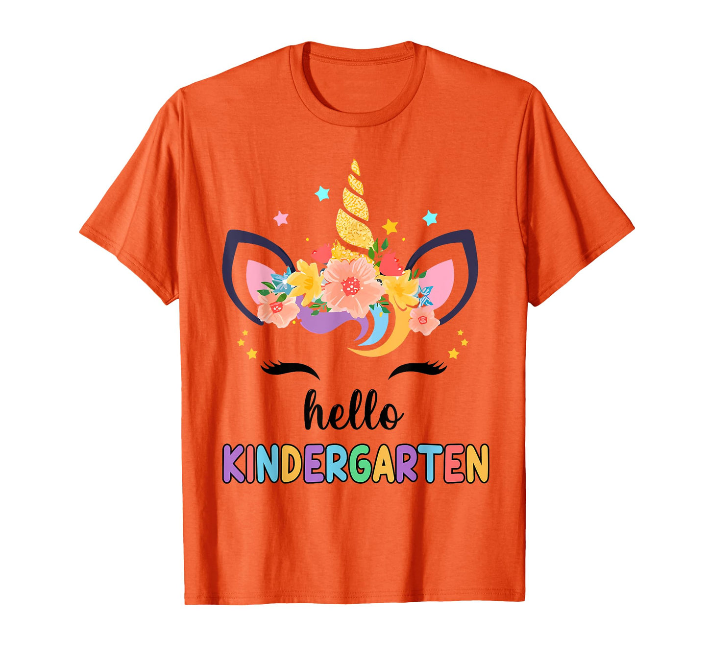 Hello Kindergarten Girl First Day Back School Unicorn Kids T-Shirt