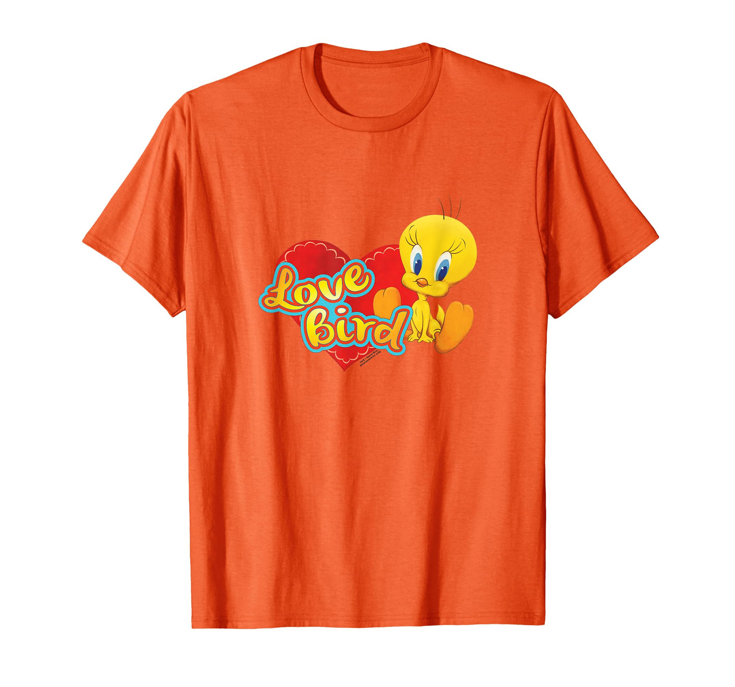 Popfunk Unisex-Adult Yellow Cartoon Tweety Love Bird Valentine's Day T-Shirt