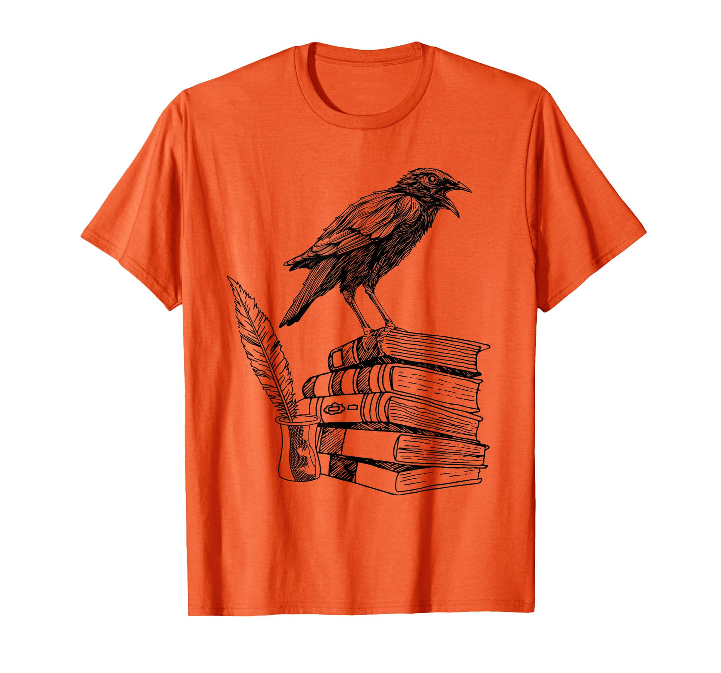 Dark Academia Aesthetic Raven Crow On Old Vintage Books T-Shirt
