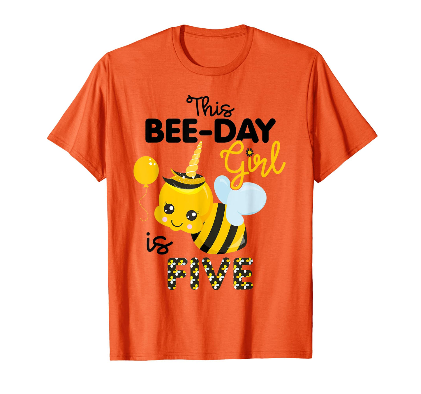 5th Birthday Girl Bee Themed 5 Year Old Bday Matching Party T-Shirt