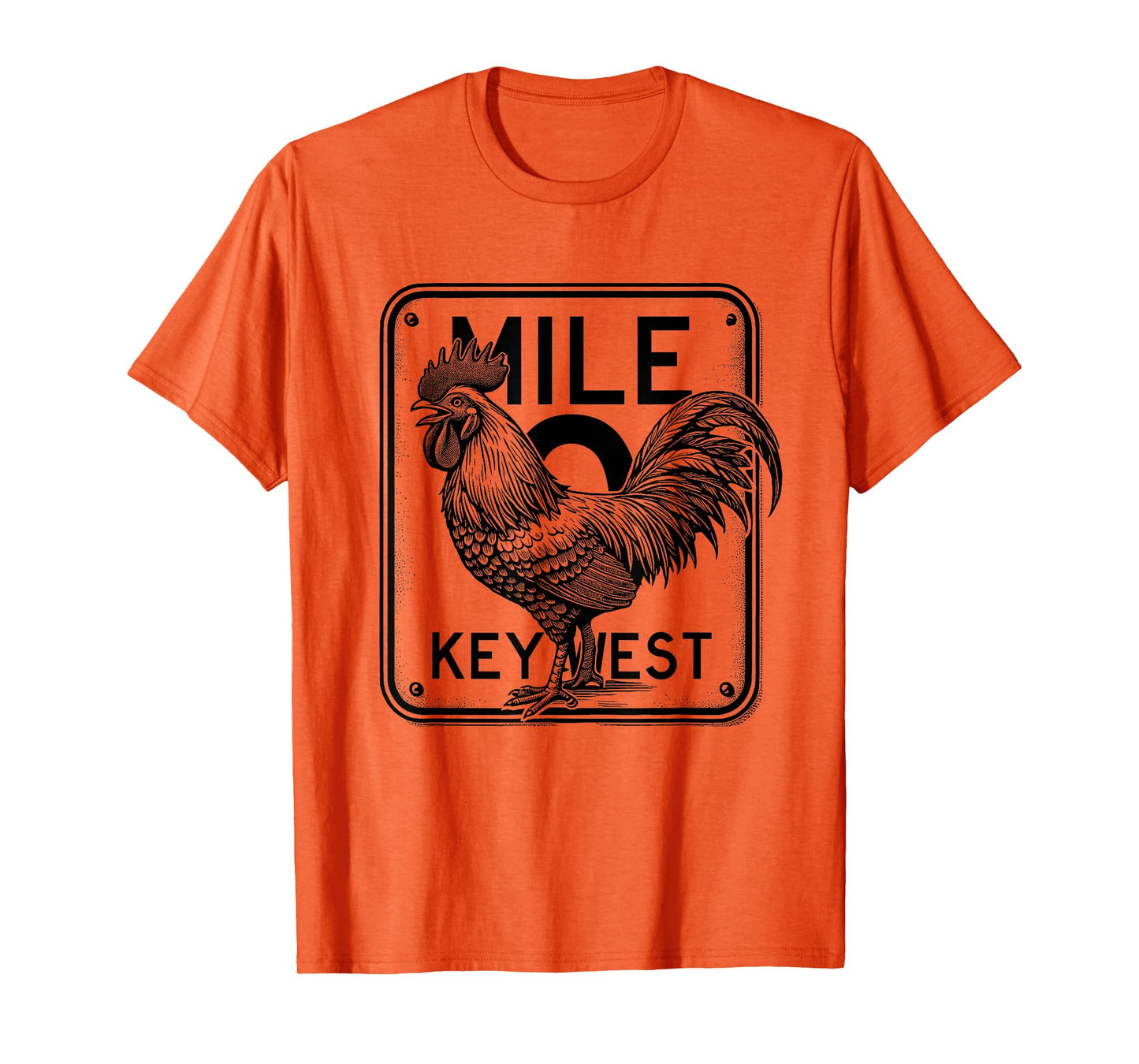 Key West Florida Chicken Retro Mile 0 Rooster Mile Marker T-Shirt