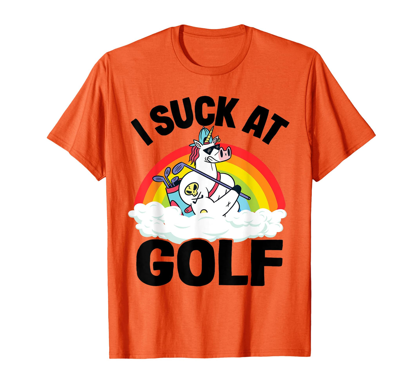 I Suck At Golf Funny Golf Loser Unicorn Sarcastic Golfing T-Shirt