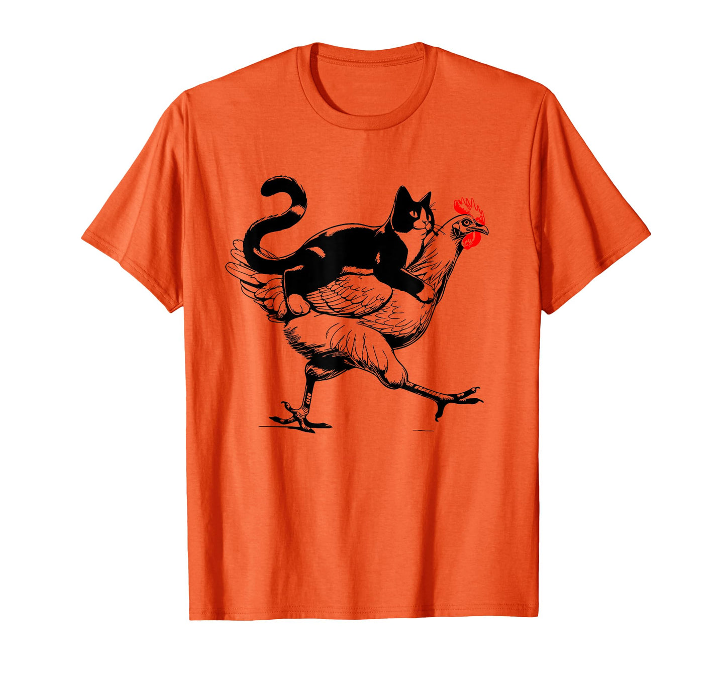Tuxedo Cat on a Chicken Funny tuxedo cat riding a chicken T-Shirt for Men Women Girls Kids