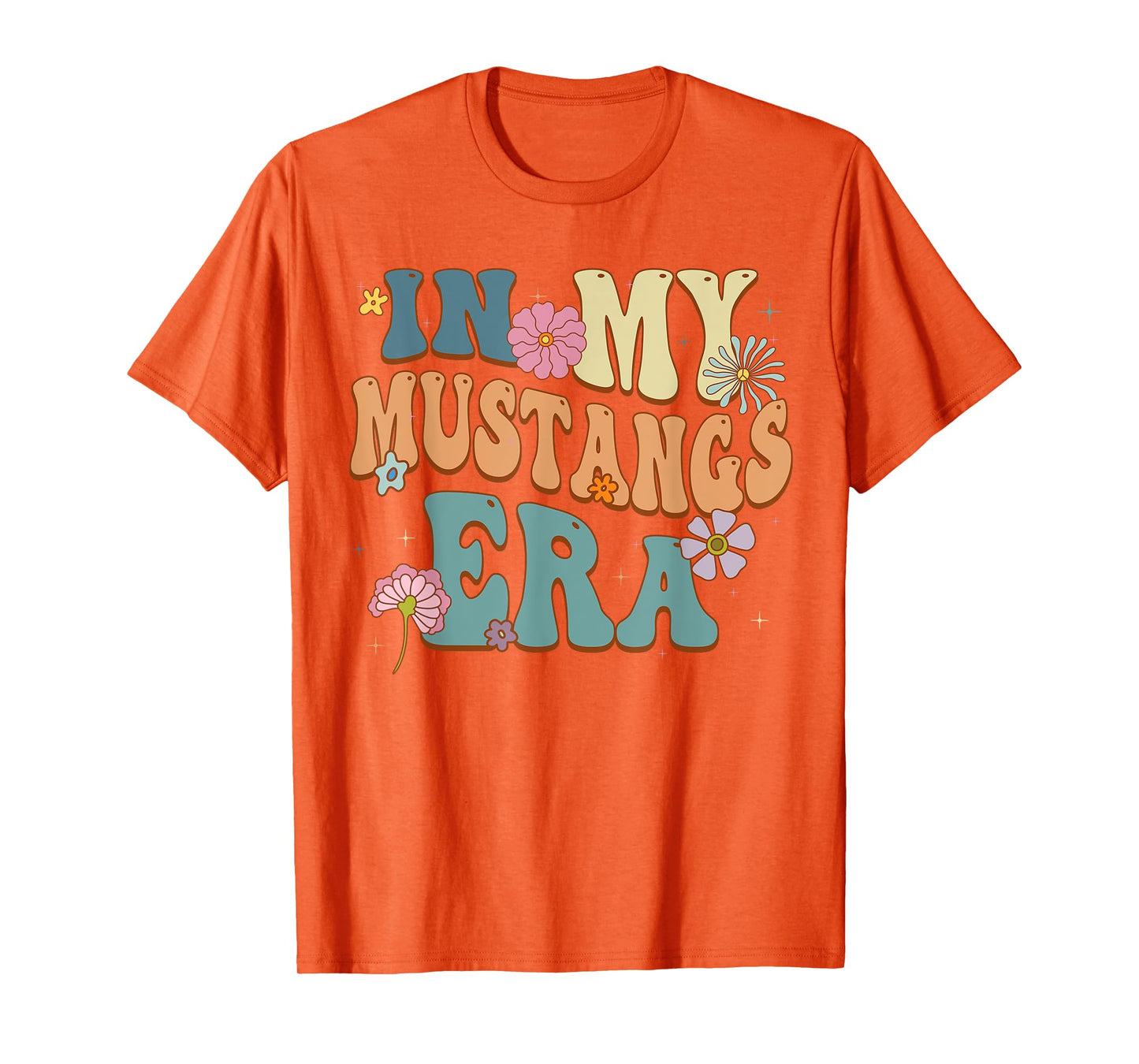 In My Mustangs Era Back to School Spirit Game Retro Groovy T-Shirt